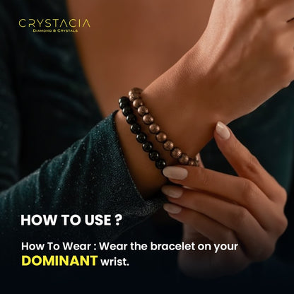 Richie Rich Combo (Pyrite Bracelet + Black Obsidian Bracelet) + Free Selenite Charging Plate